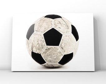 Vintage Soccer Ball Photo Print, Boys Room Wall Decor