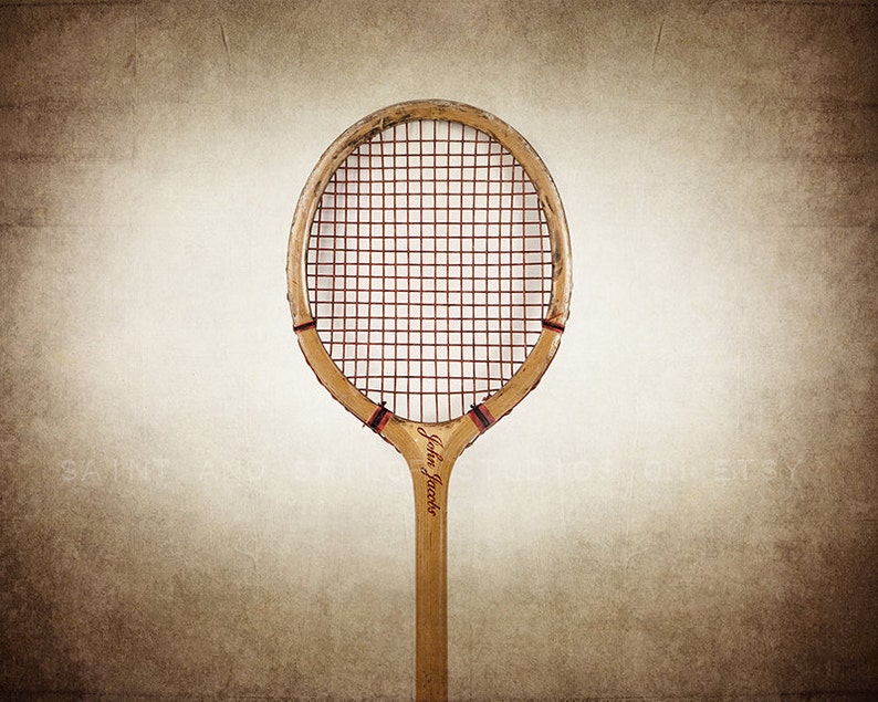 Vintage Tennis Racket Photo Print Decorating Ideas Wall Etsy