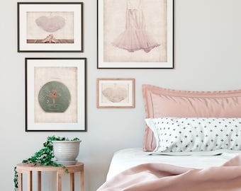 Vintage Ballet Slippers Wall Art, Personalized Girls Name