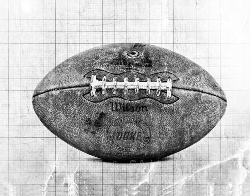 Vintage Football Black and White Graph Photo Print Boys Room Etsy