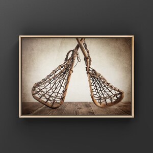 Vintage Lacrosse Sticks Photo Print, Sports Wall Art zdjęcie 5