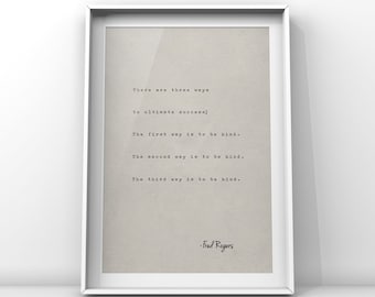 Fred Rogers Quote Print - Be Kind, Motivational Office Decor