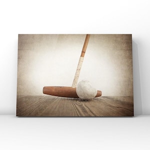 Vintage Polo Mallet and Ball on Barnwood Photographic Print, Polo art, Polo Photos