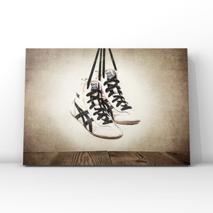 Vintage Wrestling Shoes Photo Print, Rustic Decor, Boys Room, Sports Theme room image 8