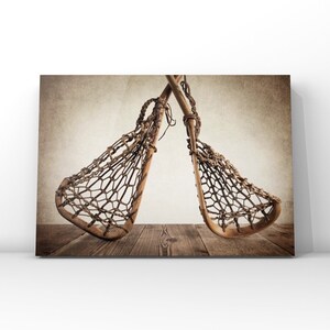 Vintage Lacrosse Sticks Photo Print, Sports Wall Art zdjęcie 8