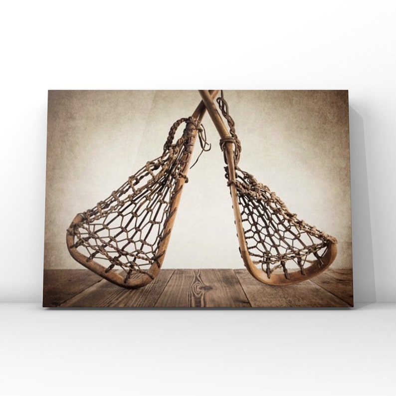 Vintage Lacrosse Sticks Photo Print, Sports Wall Art zdjęcie 8