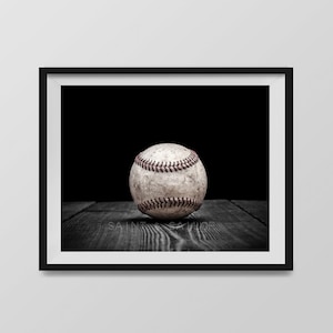 Vintage Single Baseball Back on Black One Photo Print ,Decorating Ideas, Wall Decor, Wall Art,  Kids Room, Nursery Ideas, Gift Ideas,