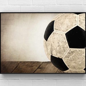 Vintage Soccer Ball on Wood  Half View Photo Print, Boys Room decor, Boys Nursery Ideas, Sports art, Sport Prints, Man Cave