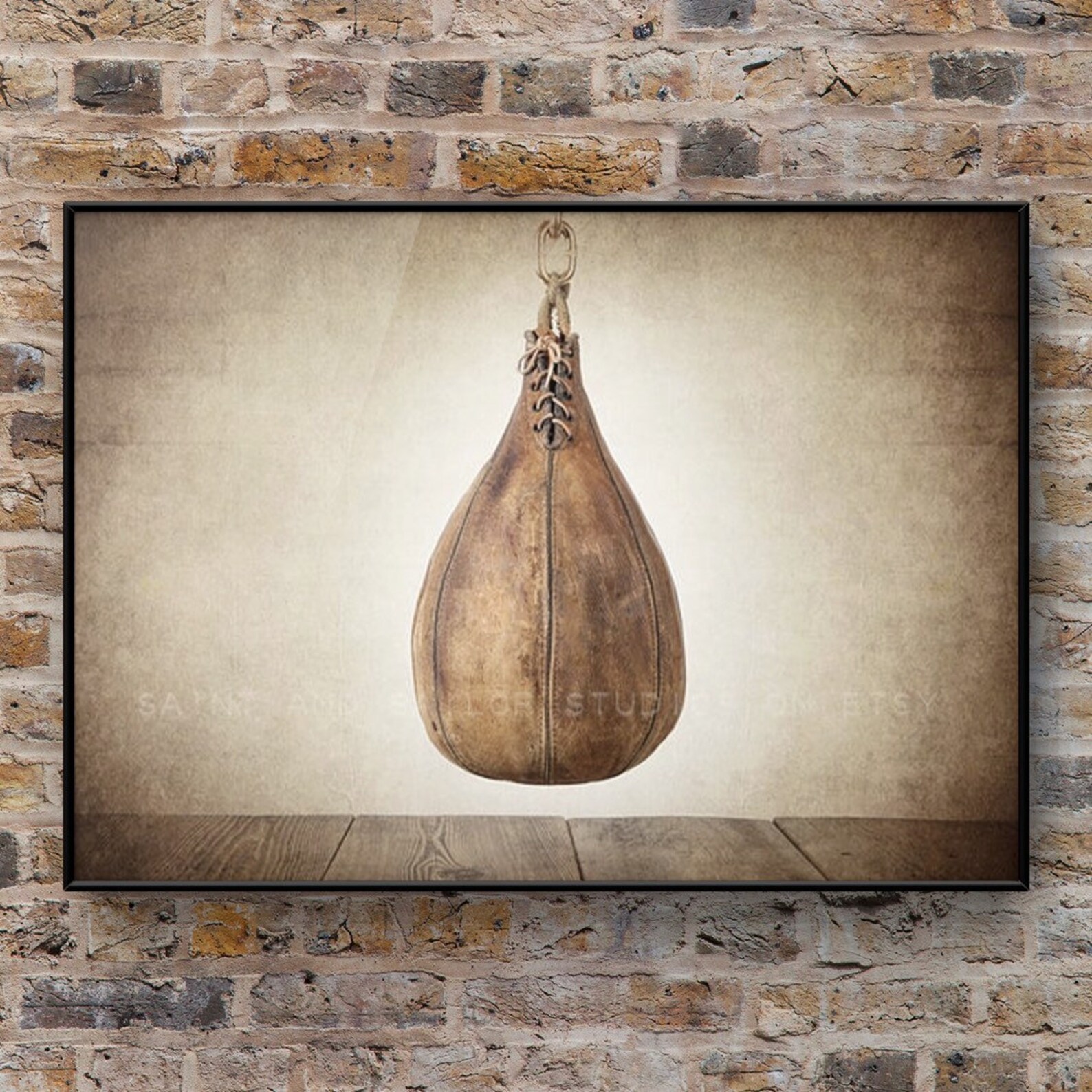 Vintage Boxing Leather Speed Bag Photo Print Boys Room Decor Etsy