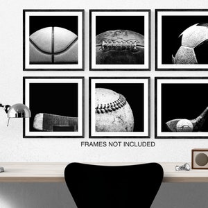 Vintage Sports Photography Set of Six UNFRAMED Prints  Blue Monochromatic, Black and White or Gold Selenium Toned