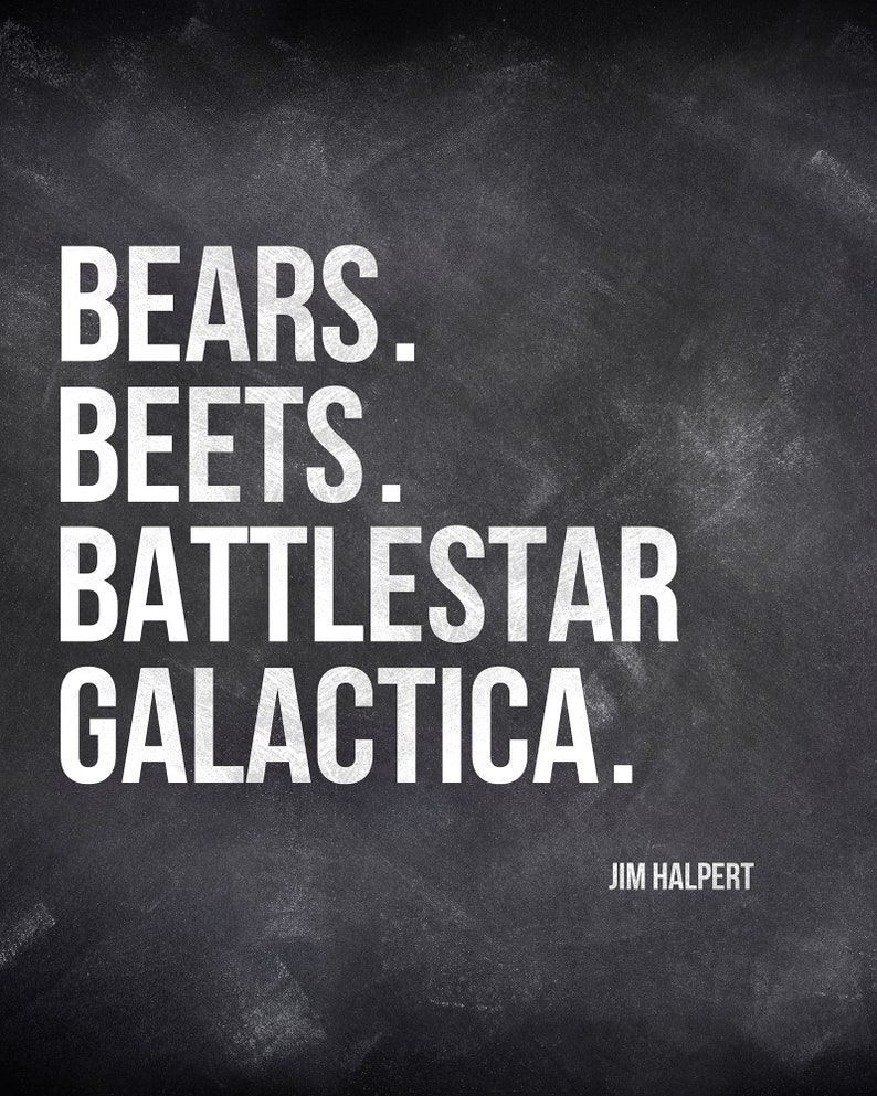 Bears Beets Battlestar Galactica Wall Art Office Quotes Etsy