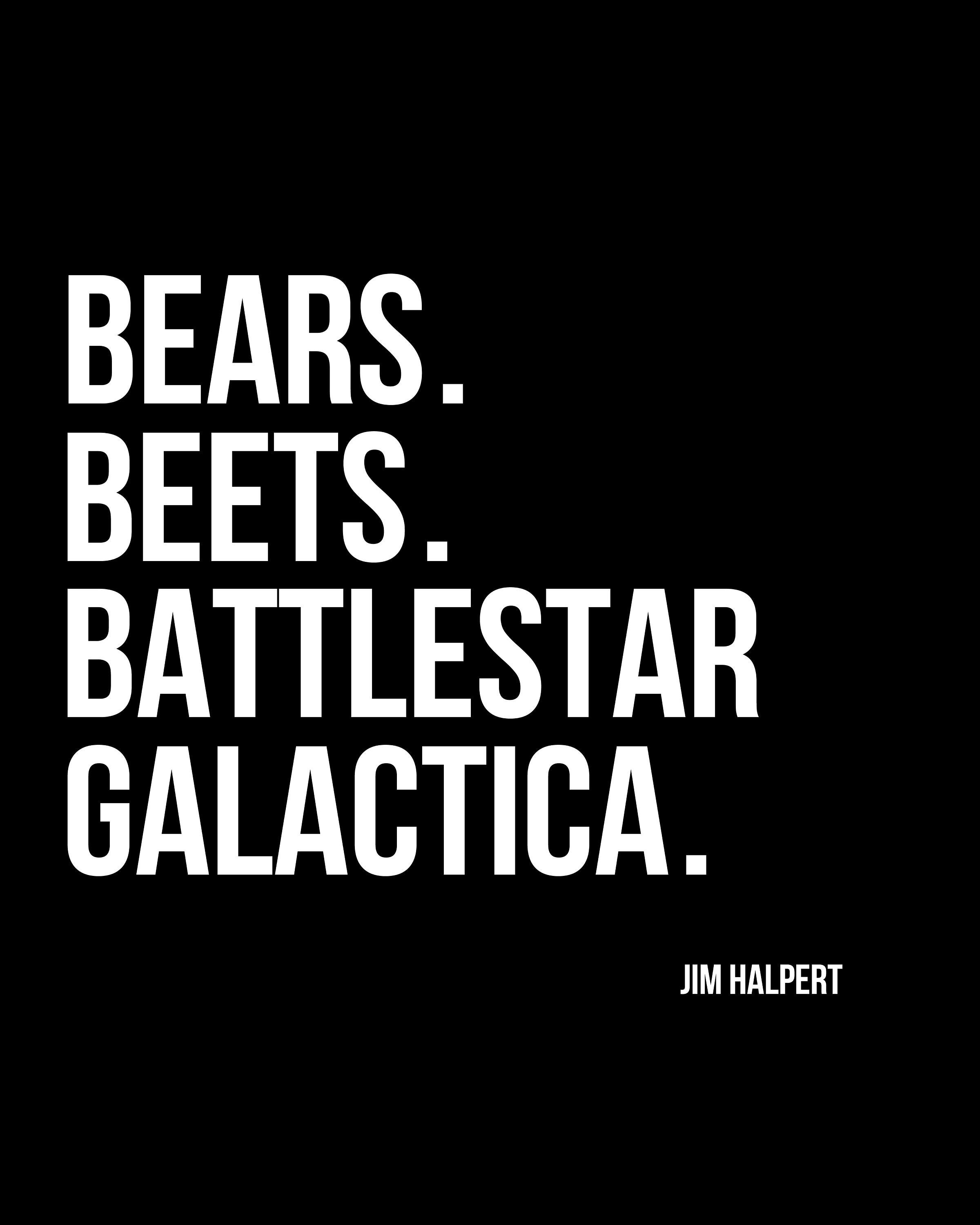 Bears Beets Battlestar Galactica Wall Art Office Quotes Etsy.de