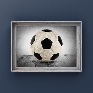 Vintage Soccer Ball Print, soccer wall art, original photograph by Shawn St.Peter