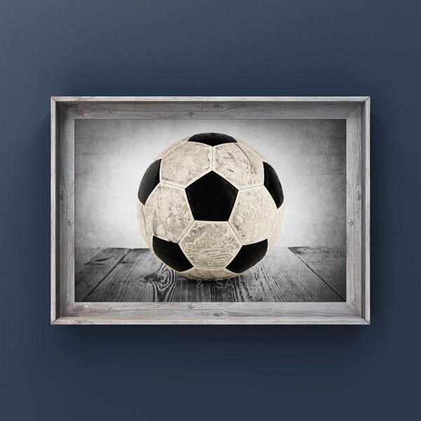 Vintage Soccer Ball Print, soccer wall art, original photograph by Shawn St.Peter
