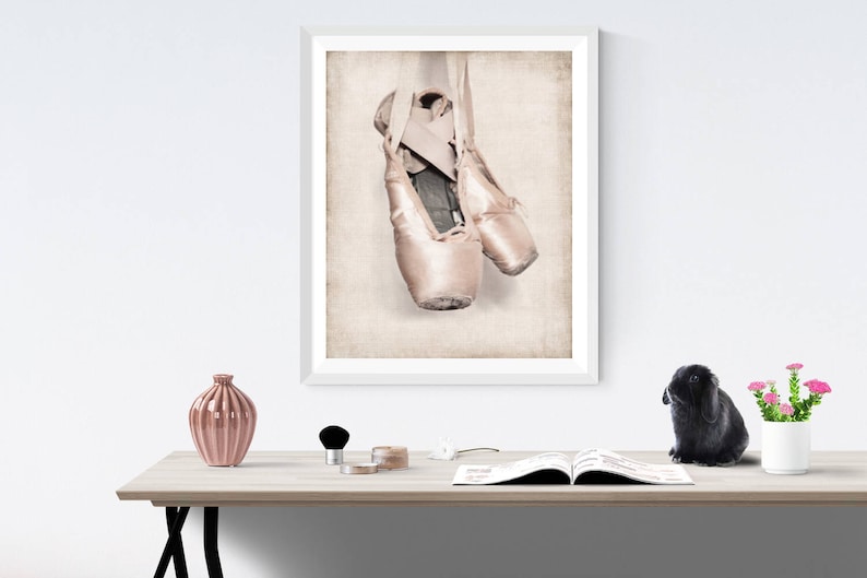 Vintage Ballet Slippers Photo Print, Girls Nursery decor, French Decor Ballerina girls room prints, Ballet Prints, image 1