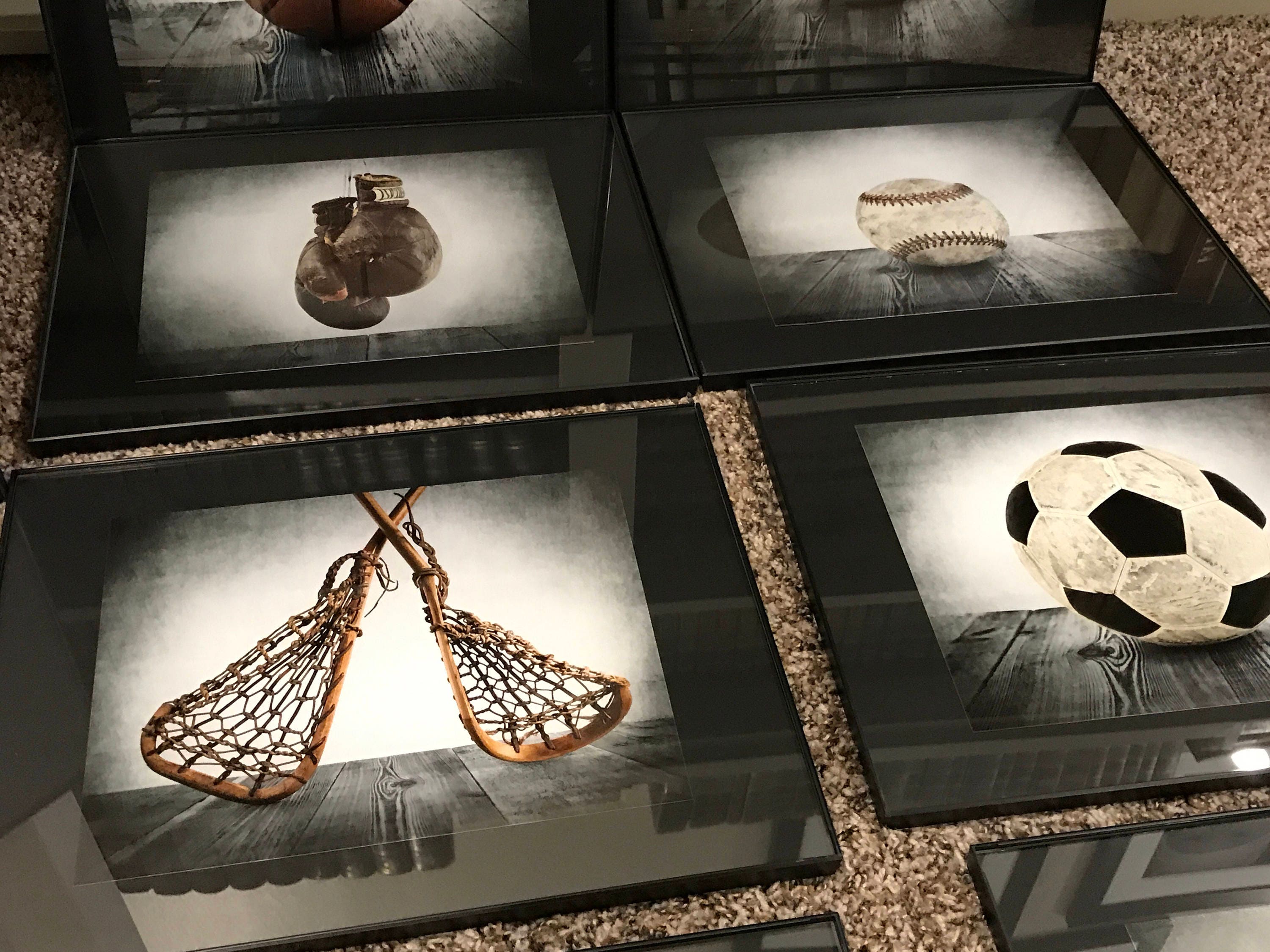 Vintage Sport Prints Color on Grey Background Set of 6 Etsy