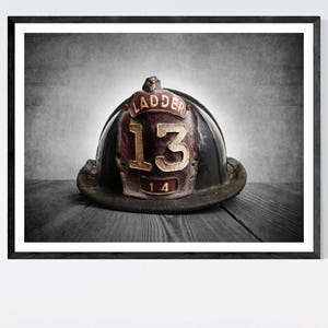 Vintage Fireman Helmets, Print Set of Nine Photo prints, Fireman Gifts image 6