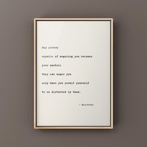 Lámina artística con cita de Epicteto: filosofía estoica, dicho inspirador imagen 7