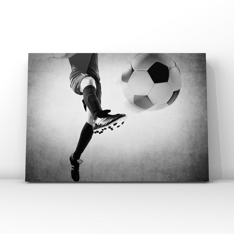 Soccer Wall Art Soccer Ball Kick Print or Canvas Vintage Etsy