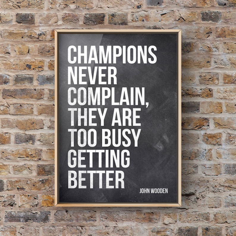 John Wooden Quote Print, Champions Art, Basketball Gift image 1