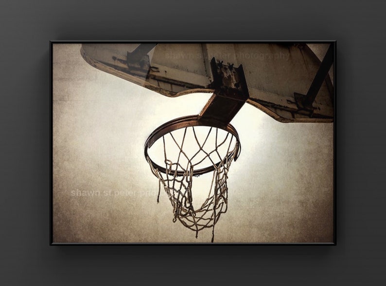 Vintage Basketball Hoop Photo Print Basketball Print Etsy
