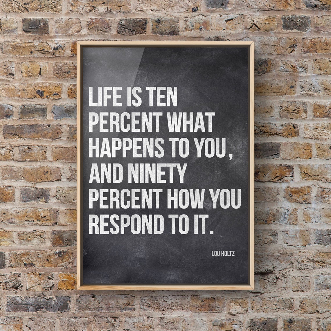 Lou Holz Quote Life is 10 Percent What Happens to You and 90 - Etsy