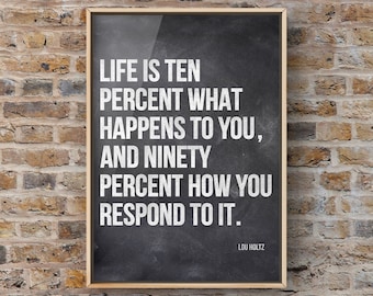Lou Holtz Quote Print, Inspirational Sports Canvas Art