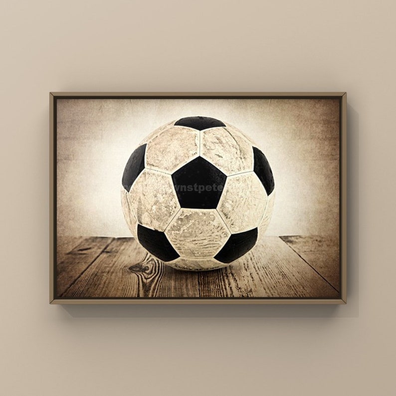 Vintage Soccer Ball UNFRAMED Print or Canvas, Boys Room, Soccer Decor, Soccer room theme, Soccer gift image 8