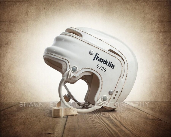 Vintage Hockey Helmet Photo Art Print, Boys Room Decor