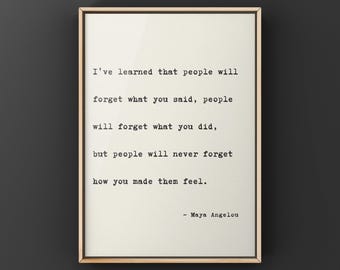 Maya Angelou Quote Art Print: Inspirational Wall Decor