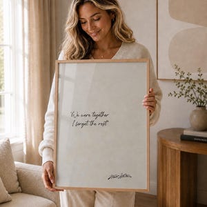 Walt Whitman Quote Print, "We were together," Engagement Anniversary Gift