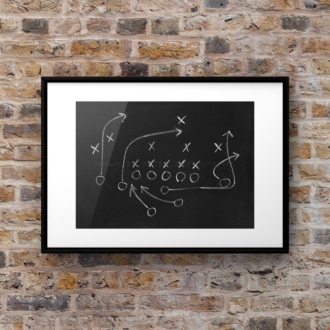 Chalkboard Football Play No. 1 Photo Print, Boys Room Decor, Boys Nursery Ideas, Vintage Sports