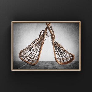Vintage Lacrosse Sticks Photo Print, Sports Wall Art zdjęcie 6