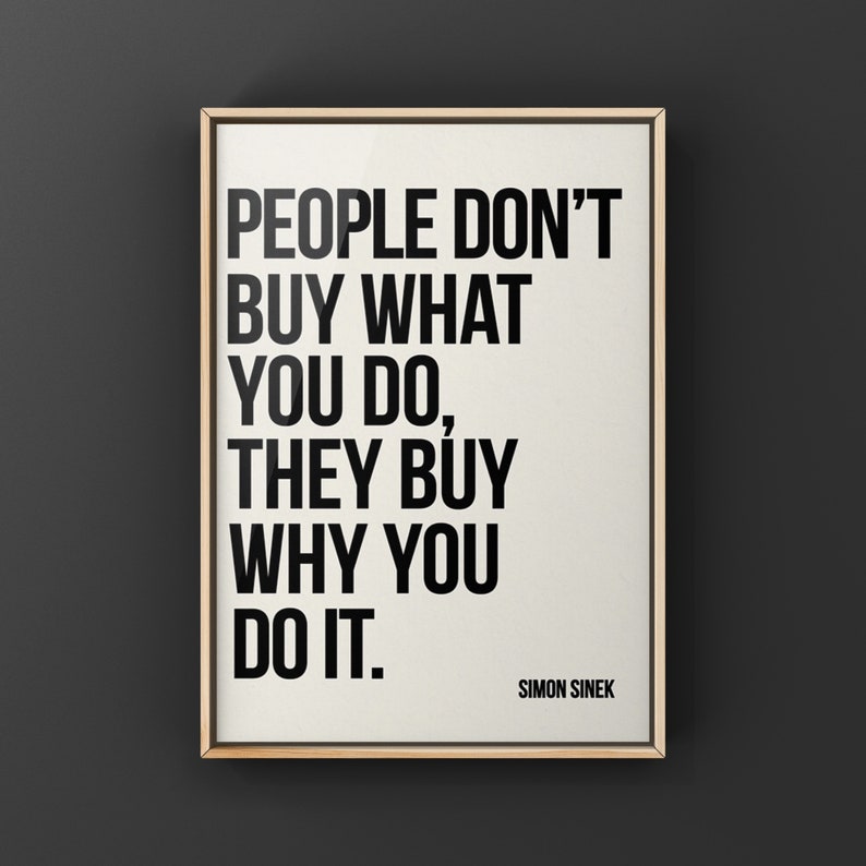 Simon Sinek Quote Print, Motivational Wall Art, Canvas or Photo image 2