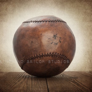 Vintage Medicine Ball Photo Print, Decorating Ideas, Wall Decor, Wall Art, Rustic Decor, Man cave, Gym Decor image 1