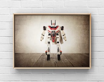 Vintage Transformer Jetfire G1 Photo Print, Boys Room Decor