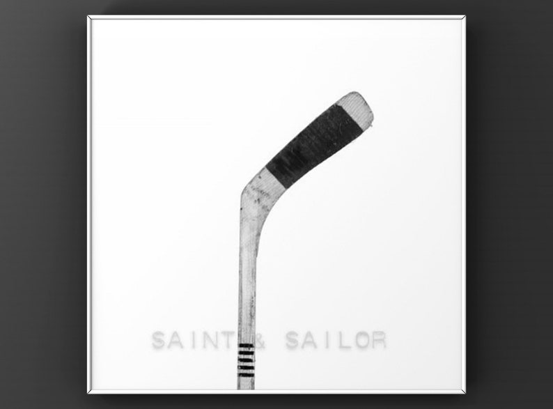 Black and White Hockey Stick Photo Photographic art Print, Boys Room decor, Boys Nursery Ideas, Sports art, Sport Prints, Man Cav image 4