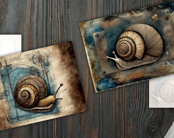 Steampunk art snail mail postcards for Postcrossing fans