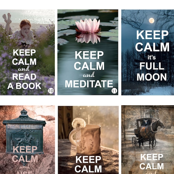 KEEP CALM and... Postcards for Postcrossing. Chose your favorite.  Use Snail mail. Relax. Enjoy the moment. Enjoy the autumn. Meditate. etc