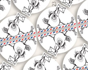 Crow Postman Sticker Set: Weatherproof Stationery for Postcrossing