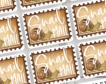 Snail Mail Stickers for postcard decoration Prioritaire mail - Envelope or Packing label Post Set