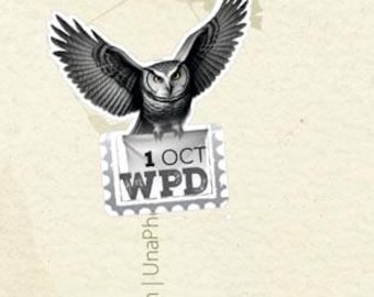 Postcrossing WPD owl and envelopes Sticker Set: World Postcard Day Snail Mail