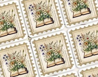 Adesivi per libri con fiori selvatici: decalcomanie resistenti alle intemperie per articoli di cancelleria (set da 10)