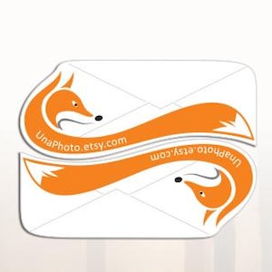 Set van 8 postkaart-ID Fox en envelopstickers voor Postcrossing-fans. Tod Post-label of plannerstickers.