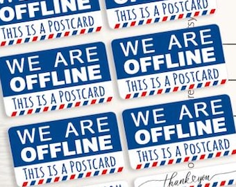 We are Offline Postcard Stickers - Postcrossing Set of 10