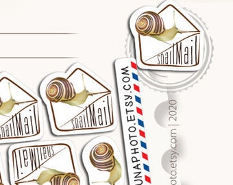 Snail Mail Stickers. Weatherproof Postcrossing Fan Set of 12