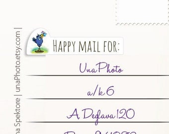 Happy Mail pour : autocollants, étiquettes de papeterie résistantes aux intempéries - Lot de 12