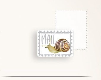 Set of 12 snail mail envelope stickers for stationery lovers or Postcrossing fans. Weatherproof Sticker