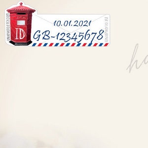 Juego de 3 brillantes pegatinas de identificación tipo postal Letter BOX para fanáticos de Postcrossing only red vintage