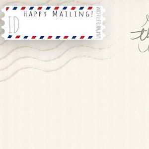 Set of 10 - HAPPY MAILING! - Postcard ID stickers for Postcrossing fans